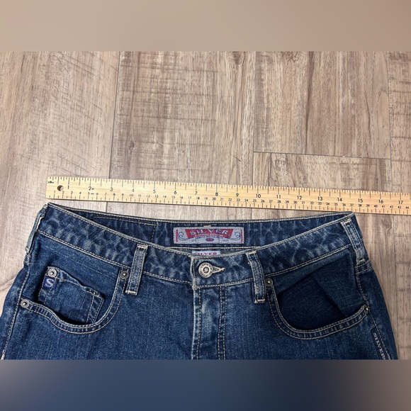 Vintage Silver Blue denim Flared Jeans western trendy 90’s y2k 70’s trendy - Picture 10 of 11